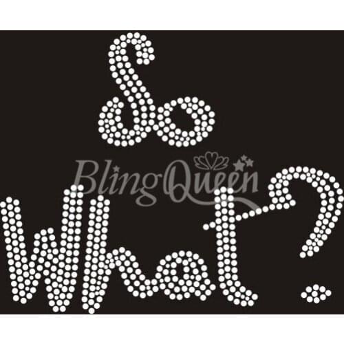 BlingQueen 25PCS/LOT So What Rhinestone Bling Transfers Hot Fix Iron On Motifs