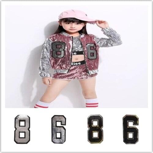 20pcs/lot Sew Sequin Large Embroidery Patch 8 6 9 Digit Number Clothing Decoration Stage Costume Sewing Accessories Diy Applique