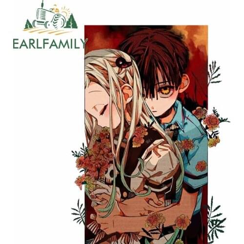 EARLFAMILY 13cm x 9.7cm For Toilet Bound Hanako Kun Fashion Car Stickers Comical Decal Waterproof Occlusion Scratch Decor