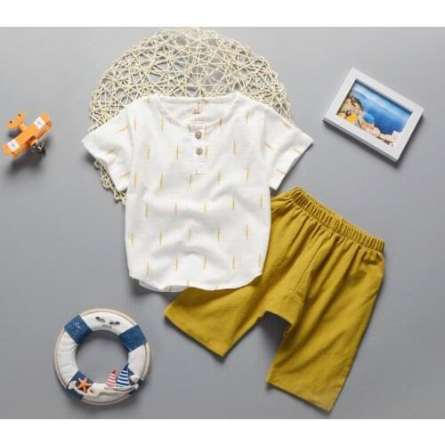 Summer Short Sleeve Tees Kids Boy O-neck T Shirt Print Cotton Boy Kids Clothing Set 2pcs/set Child Harlan pants Boys Clothes