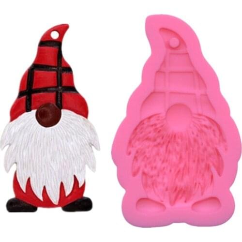 Santa Keychain Epoxy Resin Mold Christmas Pendant Silicone Mould DIY Crafts Tool