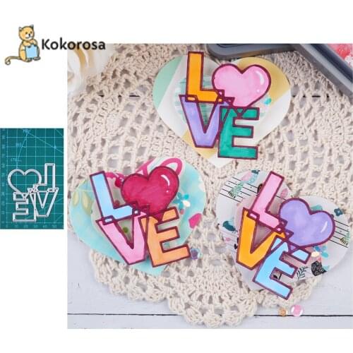 Kokorosa Love Frame Metal Cutting Dies Scrapbooking Stencils Embossing Paper Die Cut Photo Album Decor Template 2021 New
