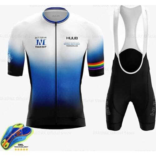 HUUB Team Cycling Jersey Set 2021 Men Summer MTB Racing Cycling Clothing Short Sleeve Ropa Ciclismo Outdoor Riding Bike Uniform