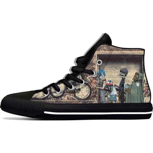 Gorillaz Rock Band ChakaKhan Noodle Murdoc Russel Casual Cloth Shoes High Top Lightweight Breathable 3D Print Men Women Sneakers