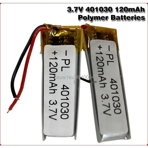 3.7V 120mAh Li-ion Battery 401030 Lithium Polymer Rechargeable Battery for MP3 MP4 MP5 bluetooth headset smart bracelet