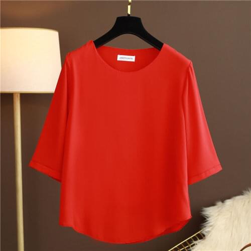 MOYISU Women Chiffon Blouses Plus size L-5XL 2021 New Summer Short sleeve Shirts Loose Casual Female Tops Blusa de talla grande