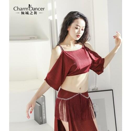 2020 new belly dance costume training set dynamic tassel hot drilling practice skirt suits ZM308