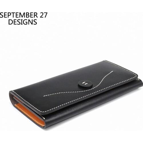 Long Wallet Genuine Leather Luxury Women Clutch Wallets Fashion Phone Purses Cowhide Multiple Cards Holder Purse Men Money Bag