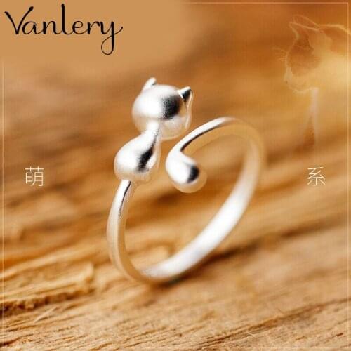 Wholesale Antique Silver Color Cat Rings For Women Statement Jewelry Finger Ring anillos mujer bijoux