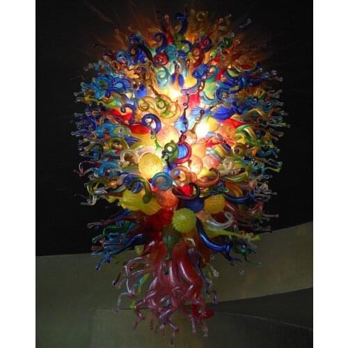 Wholesale Colorful Murano Glass Chandeliers Hanging Glass LED Lighting for Party Decoration