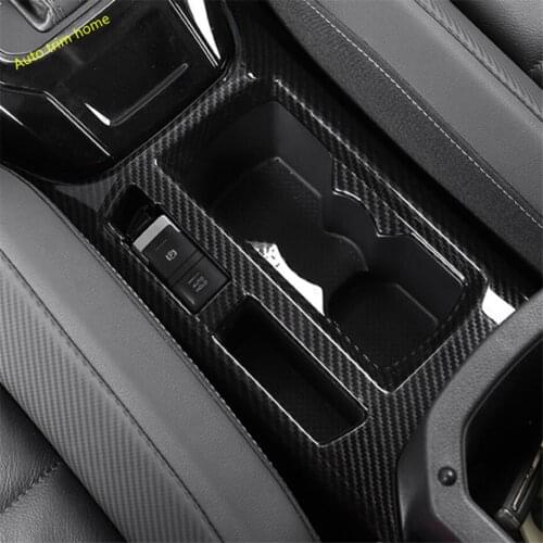Lapetus Interior Front Water Cup Holder Panel Frame Cover Trim For Volkswagen T-Roc TRoc 2018 - 2021 Matte / Carbon Fiber Look