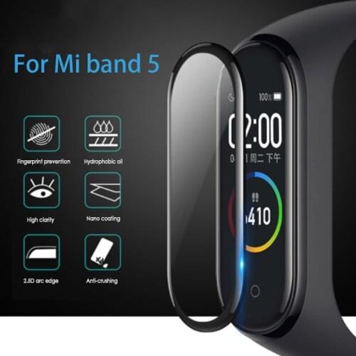 For Xiaomi Mi Band 5 Curved Edge Film Scratch-resistant Explosion-proof Protective Full Cover Screen Protector For Mi Band 5