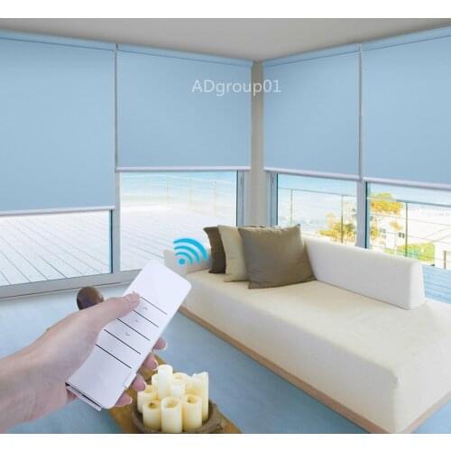 Customized Plug-in Auto Motorized Electric Roller Blinds For Office Home Smart Alexa Google Home Compatible via Broadlink