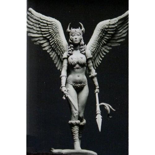 Unassambled 1/24 ancient woman warrior with Wing Resin figure miniature model kits Unpainted