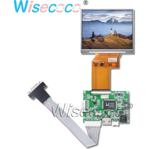 Wisecoco 3.5 inch JT035IPS02-V0 LCD Mudule Screen high resolution 640x480 IPS 400nits RGB VGA HDMI AV driver board