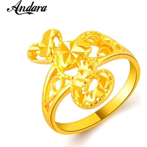 Dubai Golden Ring 24K Gold Color Engagement Fashion Finger Ring For Ethiopian / African/ Nigerian Design JR103