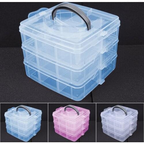 1*Storage Box Clear Plastic Jewelry Bead Storage Box 3 Layers Container Organizer Case Craft 2021 High Quality