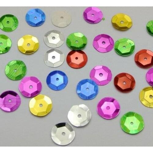 2000 Mixed Color 10mm CUP round loose sequins Paillettes sewing Wedding craft