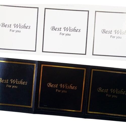 300 Pcs/lot Best Wishes For You Seal Sticker Black & White Baking Handmade Gift Sealing Labels DIY Gifts Scrapbooking Sticker