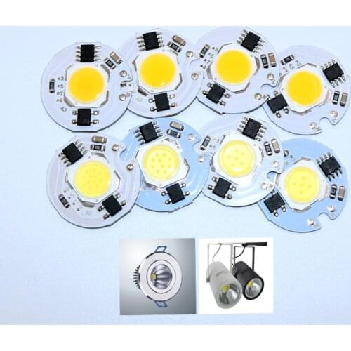 5pcs/lot LED COB Chip Light 12W 10W 7W 5W 3W 220V 230V Input Smart IC Cold White Warm White DIY For LED Spotlight Floodlight