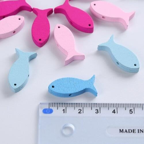 50x Wood Fish Pieces Craft Embellishment Scrapbooking DIY Card Home Decors