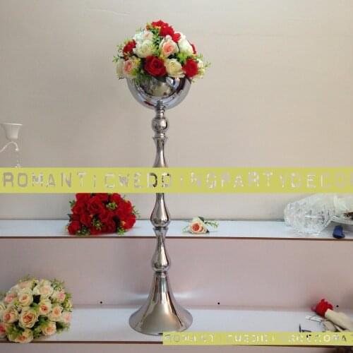 95CM / 37.4" Silver Wedding Flower vase Bling Table Centerpiece Sparkling Wedding Decoration Banquet Road Lead 10PCS/LOT