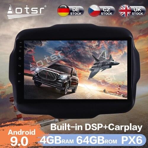 Aotsr Android 9.0 4GB ROM Car Radio GPS Navigation DSP For Jeep Renegade 2014 - 2018 Car Auto Stereo Video Multimedia DVD Player