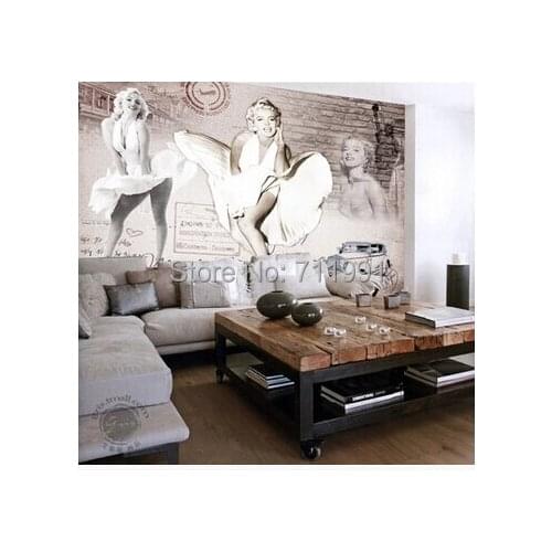 Free shipping custom modern 3D murals bedroom study bar backdrop wallpaper Marilyn Monroe Traders Hotel
