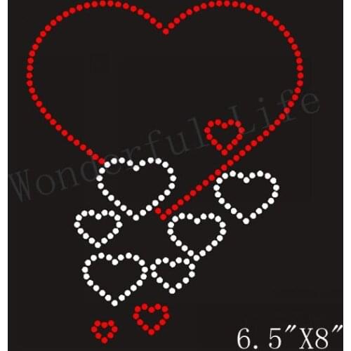 Free Shipping Rhinestone Transfer Hearts Spilling Out Valentines Day Bling