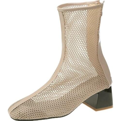 Chelsea Boots Martin Boots Ins Net Red Thin Thin Shoes Increased 2019 New Female Summer British Wind Breathable Shoes