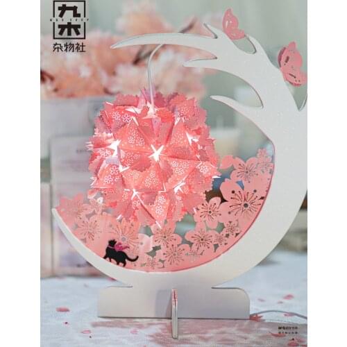 CX Cherry Blossom Season Small Night Lamp Limited Paper-Cut Light Box Gift under Cherry Blossom Tree