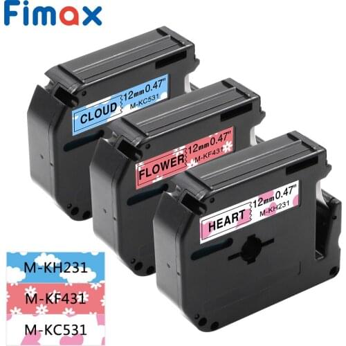 Fimax 3 Pack Compatible for Brother P-touch M Type Pattern Label Tape M-K231 MK231 M-K631 M-K131 Brother P-touch Label Printer
