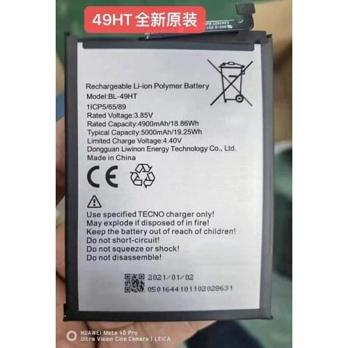 100% Brand new High Quality 4900mAh/5000mAh TECNO BL-49HT Battery For TECNO BL-49HT Mobile Phone