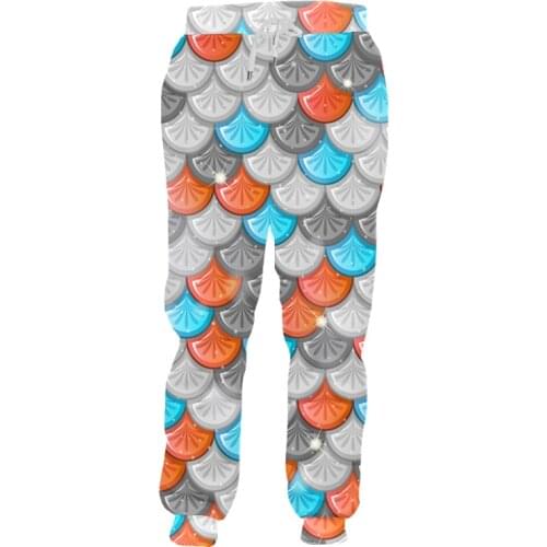 IFPD Harajuku Women/Mens Mermaid Sweatpants Funny Print Fish Scale 3d Sweat Pant Casual Joggers Pants Unisex Hiphop Trousers