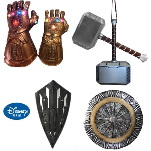 Disney Cosplay 1:1 Thunder Hammer Figure Weapons Model Kids Gift Movie Role Playing Marvel Safety American Super Heroes Weapen