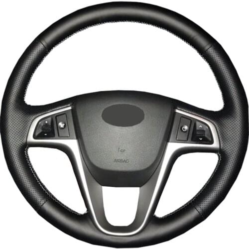 Artificial Leather car steering wheel cover for Hyundai Solaris Verna i20 2008-2012 Accent/Custom made dedicated Steering-Wheel