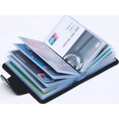 PU Leather Business ID Credit Card Holder Pocket Case Purse Wallet Organizer