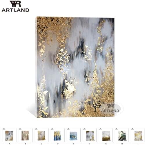 Christmas wall decorations gold paintings for home Handmade oil painting on canvas pictures on the wall for living room bedroom