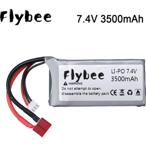 7.4v Lipo Battery For Wltoys 12428 12423 RC Four-wheel Vehicle Car 3500mah 7.4v Battery for Feiyue 03 Q39 RC Part charger upgrad