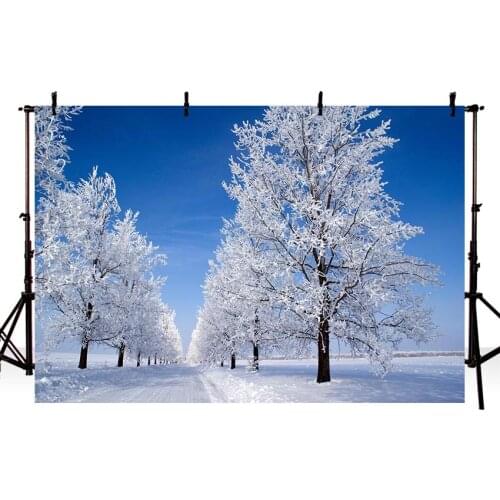 MEHOFOTO Winter Snow Storm Forest Scenery Landscape Photography Backgrounds Customized Photographic Backdrops for Photo Studio