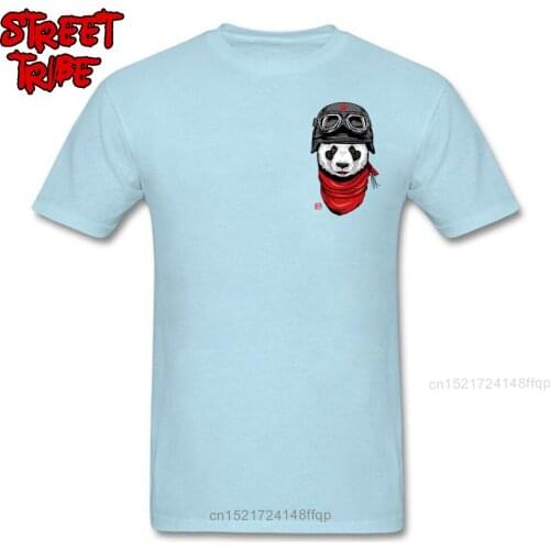 Pilot T-shirt Men Panda Print T Shirt O Neck Blue Tshirt Classic Panda Clothing Adventure Guys Tops Cotton Tee Casual Sweatshirt