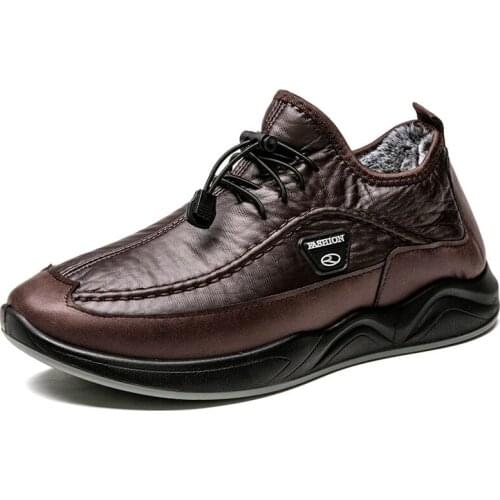 Valstone 2020 Mens Leather Shoes Quality Autumn Winter Casual Flats Shoes Black Lace-Up Breathable Male Footwear Large Size 46