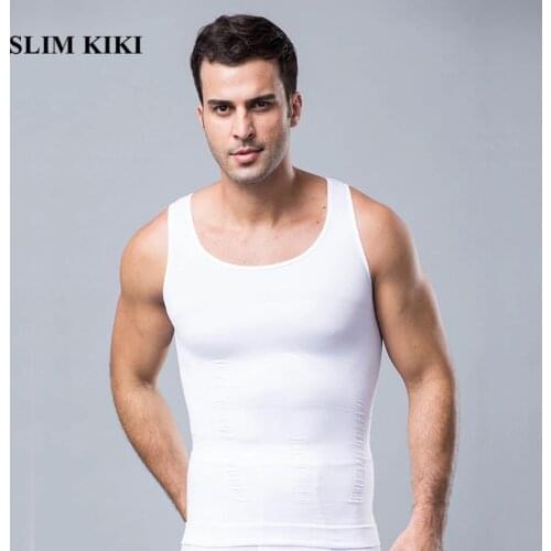 Men Compression Shirt Mens Slimming Body Shaper Abs Abdomen Vest to Hide Man Boobs Elastic Compress Shirts Shapewear Belt Tank