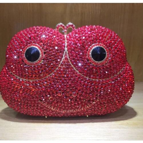 New Arrival Wedding party red Bag Handmade Hot High Quality Drill Tassel Diamond Rhinestone Crystal Day Clutch mini night purse