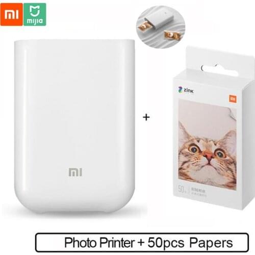 Original XiaoMi Mijia AR Printer 300dpi Portable Mini Travel Party Photo Picture Printer Pocket Camera DIY Share 500mAh Picture