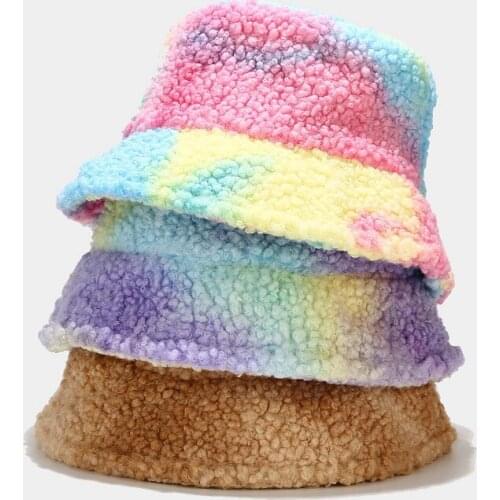 New Pink Fishing Caps Panama Bob Fisherman Gorros Warm Soft Faux Fur Winter Bucket Hat for Women Ladies Warm Panama