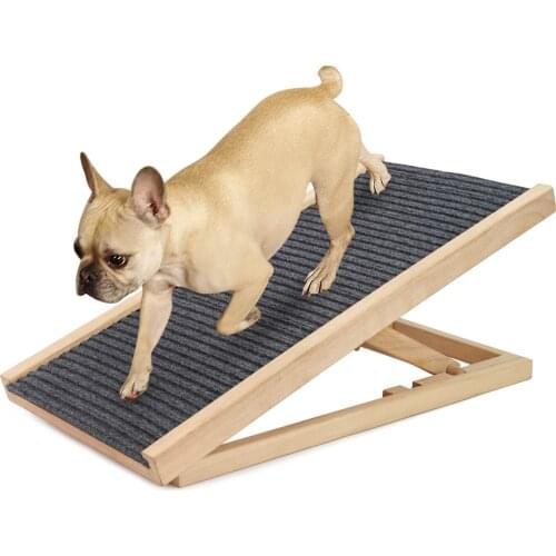 Solid Wood Adjustable Pet Ladder Dog Sofa Bed ladder Pet non slip ramp ladder Puppy toys Dogs Pets Accessories