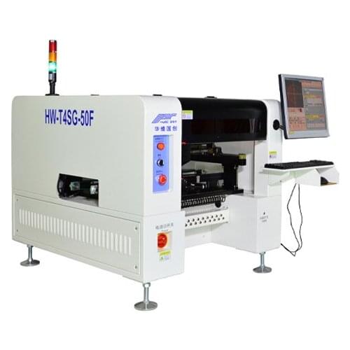 With 0201 + 50 Feeders Desktop Pick and Place Machine HW-T4SG-50F Automatic PCB Machine Solar System Machine