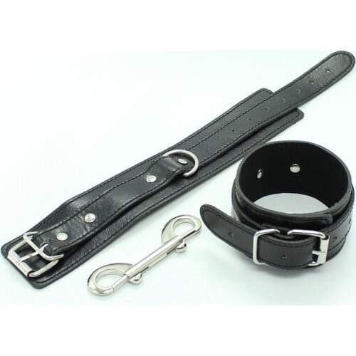 Sexy Pu Leather Handcuffs Couples Games Flirting Toy