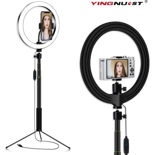 New LED Makeup Ring Light With Tripod Phone Holder Bluetooth Selfie Shutter For Tiktok Youtube Vlog Videos Photos Circle Lamp